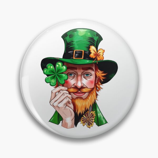 Item preview, Lucky Leprechaun Clover Portrait Illustration designed and sold by PMTaurus.