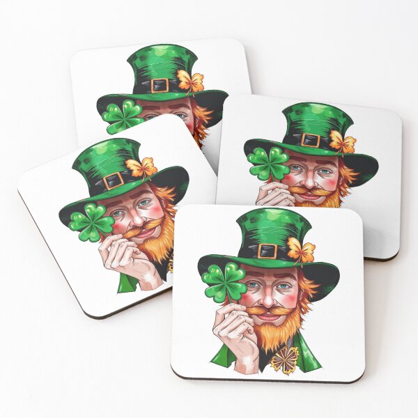 Item preview, Lucky Leprechaun Clover Portrait Illustration designed and sold by PMTaurus.