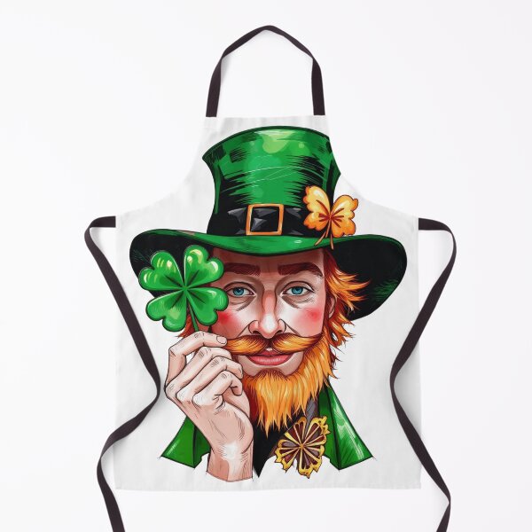 Item preview, Lucky Leprechaun Clover Portrait Illustration designed and sold by PMTaurus.