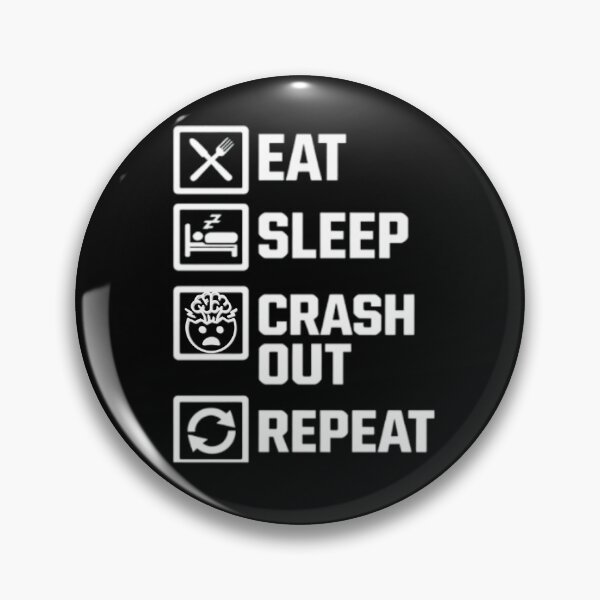 Item preview, Eat Sleep Crash Out Repeat Shirt | Funny Burnout Humor T-Shirt | Minimal Black & White Graphic Tee | Relatable Life Shirt designed and sold by InPrintedWord.
