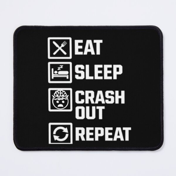 Item preview, Eat Sleep Crash Out Repeat Shirt | Funny Burnout Humor T-Shirt | Minimal Black & White Graphic Tee | Relatable Life Shirt designed and sold by InPrintedWord.