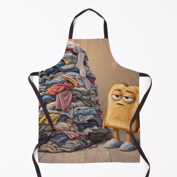 Item preview, Laundry Day Burnout – Funny Tired Toast 3D Cartoon designed and sold by ComedyInkFactor.