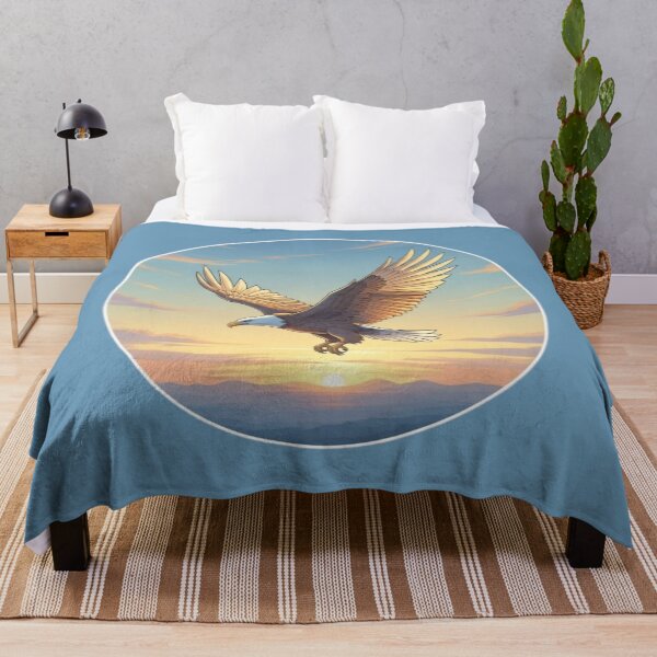 Item preview, Soaring Eagle at Sunrise – Peaceful Nature Illustration designed and sold by soletstudio.