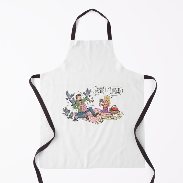 Item preview, Funny Valentine's Couple - Romance Gone Wild Pigeon Attack & Picnic Fail designed and sold by KERK Art and Design.