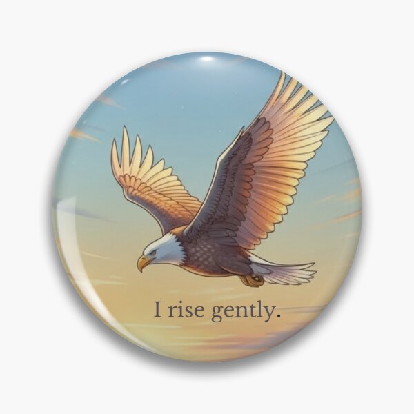 Item preview, Eagle Rising at Sunrise – Inspirational Illustration “I Rise Gently” designed and sold by soletstudio.