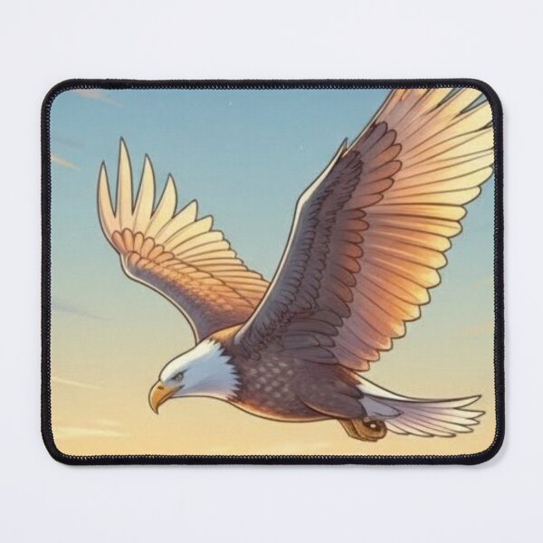 Item preview, Eagle Rising at Sunrise – Inspirational Illustration “I Rise Gently” designed and sold by soletstudio.