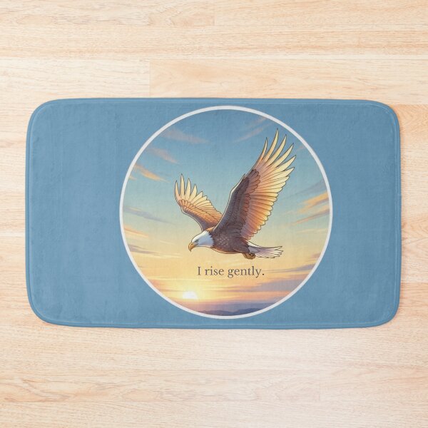 Item preview, Eagle Rising at Sunrise – Inspirational Illustration “I Rise Gently” designed and sold by soletstudio.