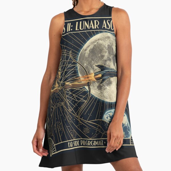 Artemis II Lunar Ascension 2026 Art Deco A-Line Dress
