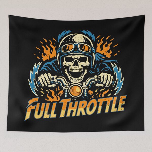 Item preview, FULL THROTTLE Vintage Moto Thunder Lightning Retro Art designed and sold by kosongxlima.