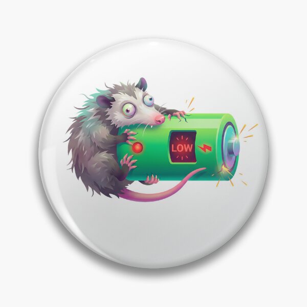 Item preview, Chaotic Opossum - Low Battery Internal Screaming Sticker designed and sold by brandByLea.