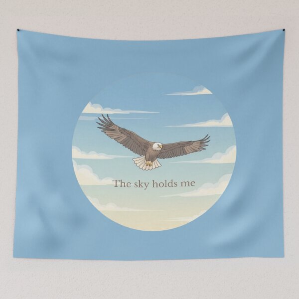 Item preview, Flying Eagle in the Sky – Inspirational Illustration “The Sky Holds Me” designed and sold by soletstudio.