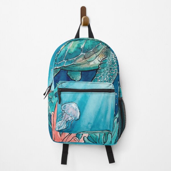 Item preview, Watercolor Ocean Life Coral Reef Sea Turtle designed and sold by KuroAtelier.