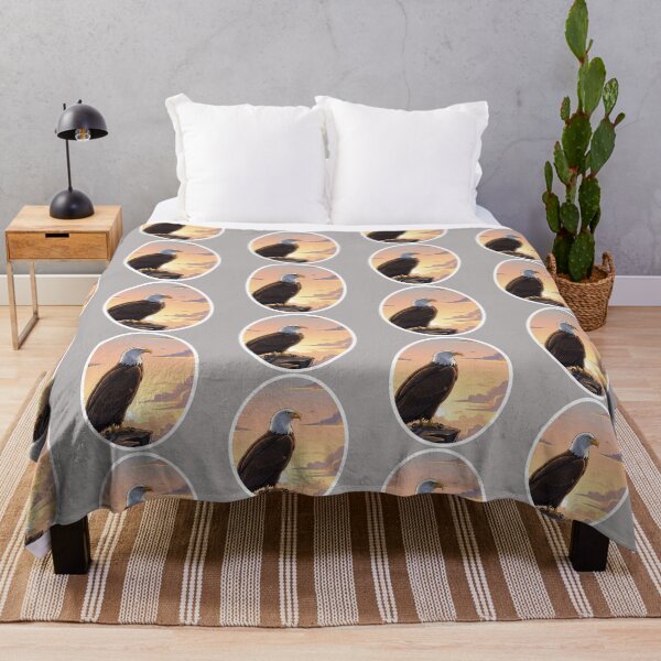 Item preview, Bald Eagle at Sunset – Oval Wildlife Illustration designed and sold by soletstudio.