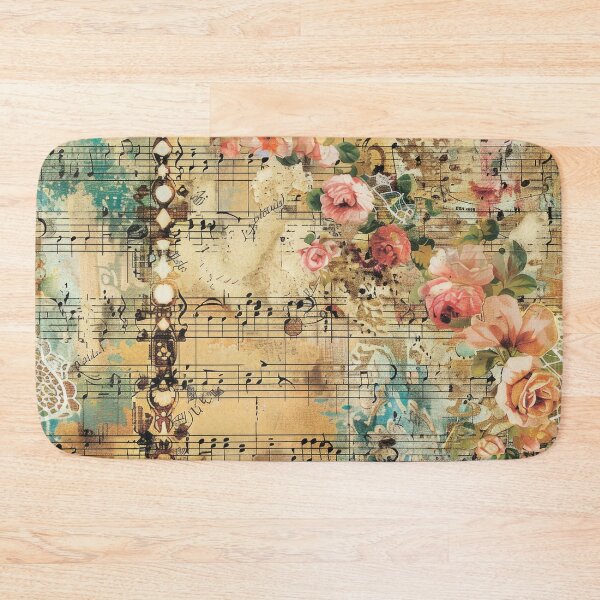 Item preview, Floral pattern. Musical notes. Retro. Vintage. designed and sold by MagelliShop.