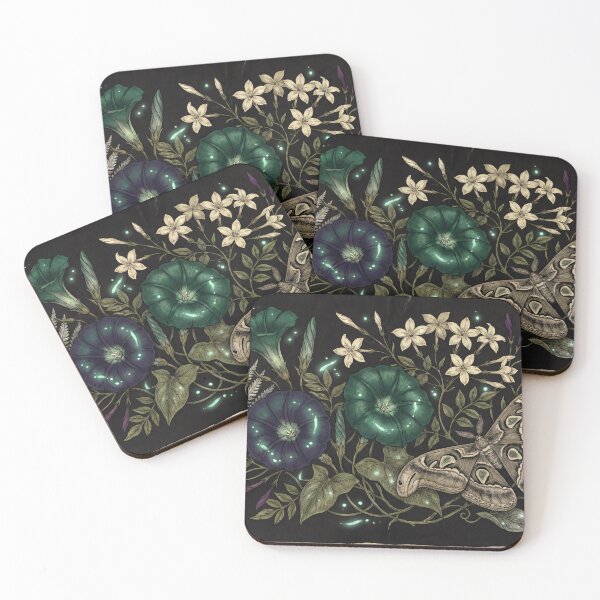 Item preview, Midnight Garden Dark Academia Floral Moth Art designed and sold by KuroAtelier.