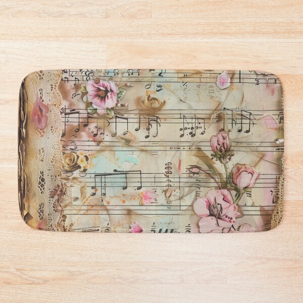 Item preview, Floral pattern. Musical notes. Retro. Vintage. designed and sold by MagelliShop.
