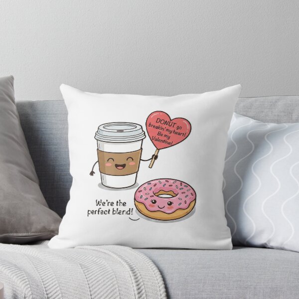 Item preview, Funny Coffee & Donut Valentine - The Perfect Blend Food Pun designed and sold by KERK Art and Design.