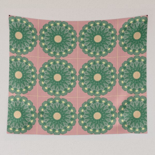 Item preview, Kaleidoscope Kokeshi repeat pattern designed and sold by Liza-Designs.