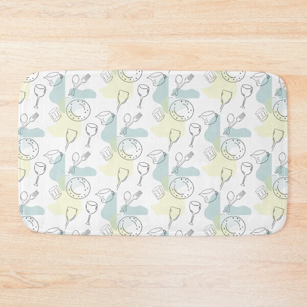 Item preview, Dishes Kitchen Illustration Yellow Blue Green Kitchen Stickers Prints Posters Wall Art Magnet Home Coffee Cup Decoration TShirt Stationary Notebook Magnet Hat Kitchen Work School Office Redbubble Shop designed and sold by Saritas Boutique Shop.