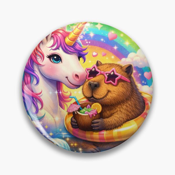 Item preview, Unicorn and capibara, funny Cure picture designed and sold by handlostrefa.