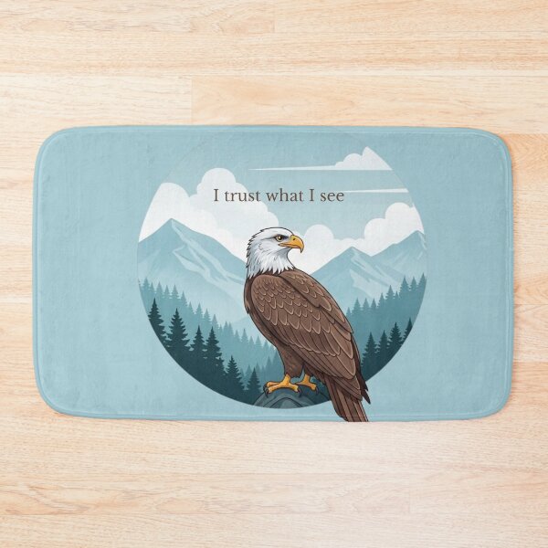 Item preview, Eagle with Mountain Landscape – “I Trust What I See” Inspirational Illustration designed and sold by soletstudio.