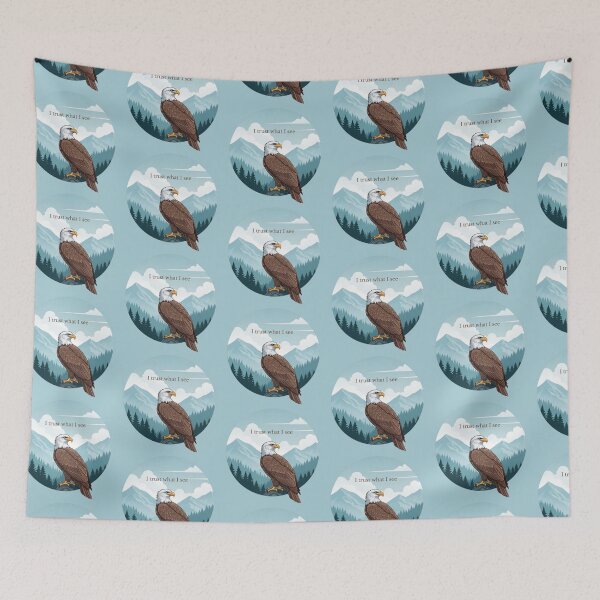 Item preview, Eagle with Mountain Landscape – “I Trust What I See” Inspirational Illustration designed and sold by soletstudio.