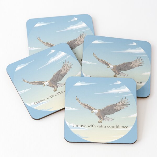 Item preview, Eagle Flying with Calm Confidence – Inspirational Nature Illustration designed and sold by soletstudio.