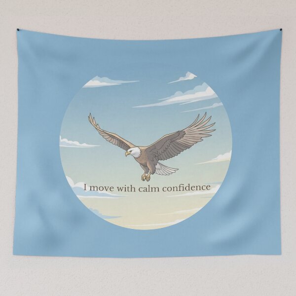 Item preview, Eagle Flying with Calm Confidence – Inspirational Nature Illustration designed and sold by soletstudio.
