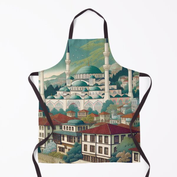 Item preview, Bursa Turkey Ukiyo‑e Art Print | Green Mosque Edo Style Japanese Woodblock designed and sold by Vandy Fullam.
