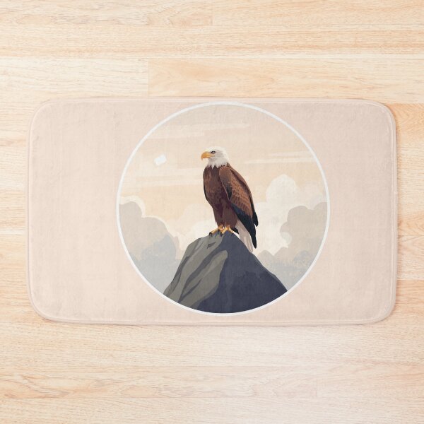 Item preview, Bald Eagle Illustration – Majestic Eagle on Mountain Rock | Wildlife Nature Art designed and sold by soletstudio.