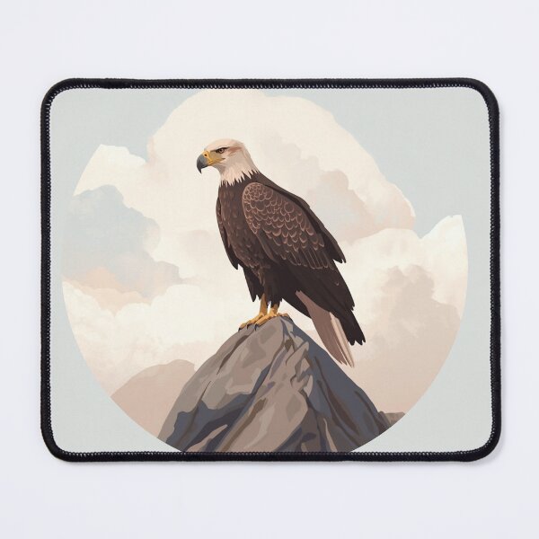 Item preview, Bald Eagle Standing on Rock – Majestic Wildlife Illustration of Strength and Vision designed and sold by soletstudio.