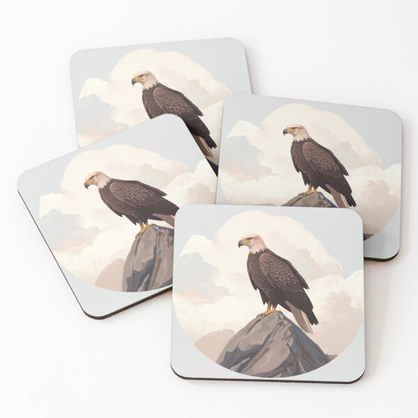 Item preview, Bald Eagle Standing on Rock – Majestic Wildlife Illustration of Strength and Vision designed and sold by soletstudio.