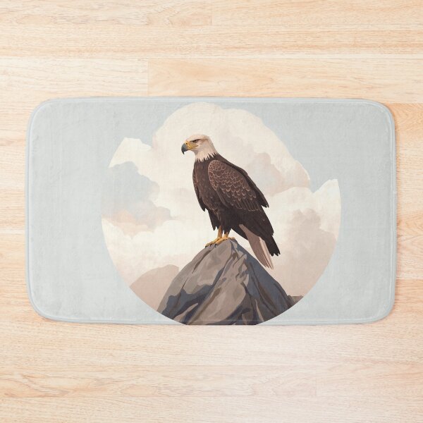 Item preview, Bald Eagle Standing on Rock – Majestic Wildlife Illustration of Strength and Vision designed and sold by soletstudio.
