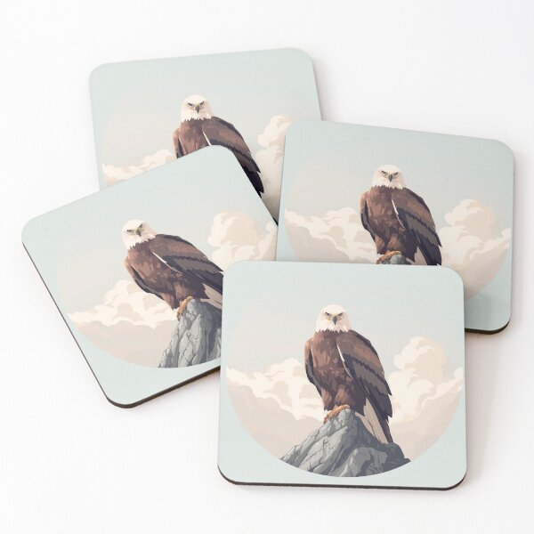 Item preview, Majestic Bald Eagle on Mountain Peak – Strength, Freedom & Leadership Illustration designed and sold by soletstudio.