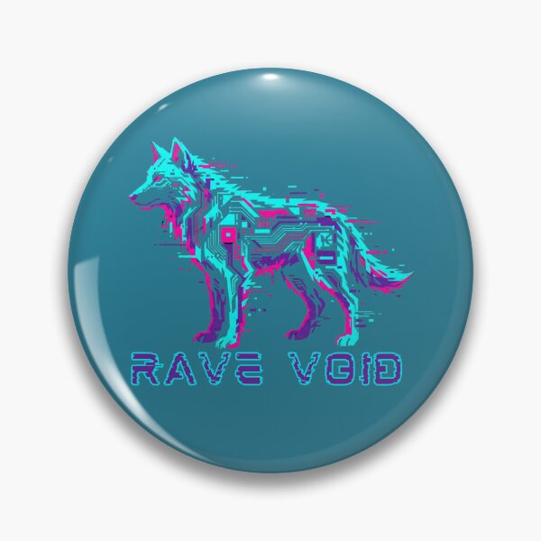 Item preview, Cyberpunk Wolf Glitch Art Rave Void 2026 designed and sold by MarCinu Art.