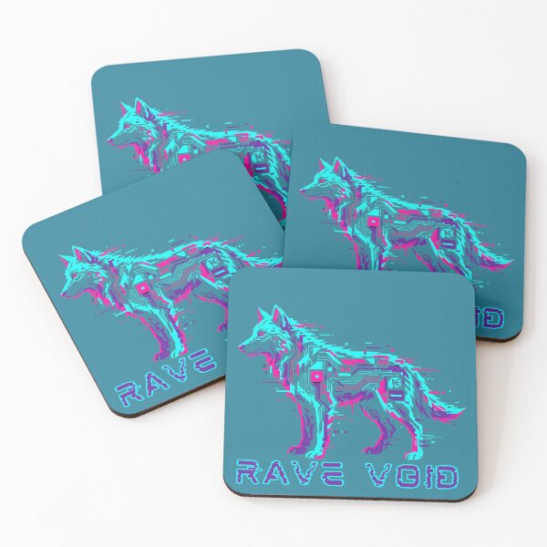 Item preview, Cyberpunk Wolf Glitch Art Rave Void 2026 designed and sold by MarCinu Art.