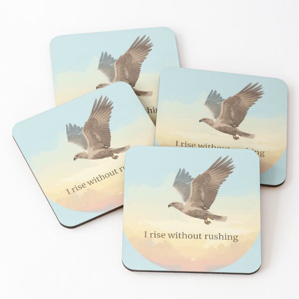 Item preview, I Rise Without Rushing – Inspirational Eagle Illustration, Calm Strength & Freedom Art designed and sold by soletstudio.