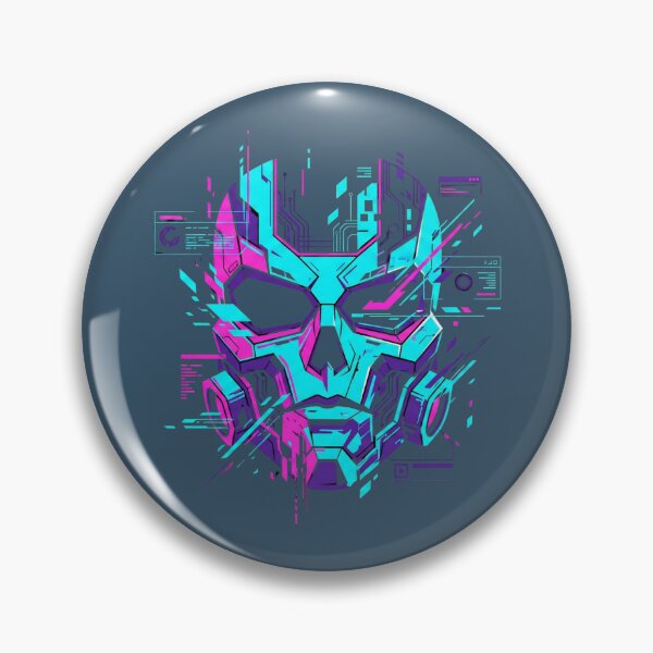 Item preview, Cyberpunk Glitch Skull Neon Mecha Futuristic Scifi 2026 designed and sold by MarCinu Art.