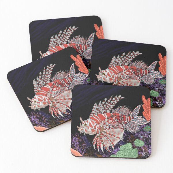 Item preview, Lionfish Coral Reef Illustration designed and sold by SkreeeCreations.