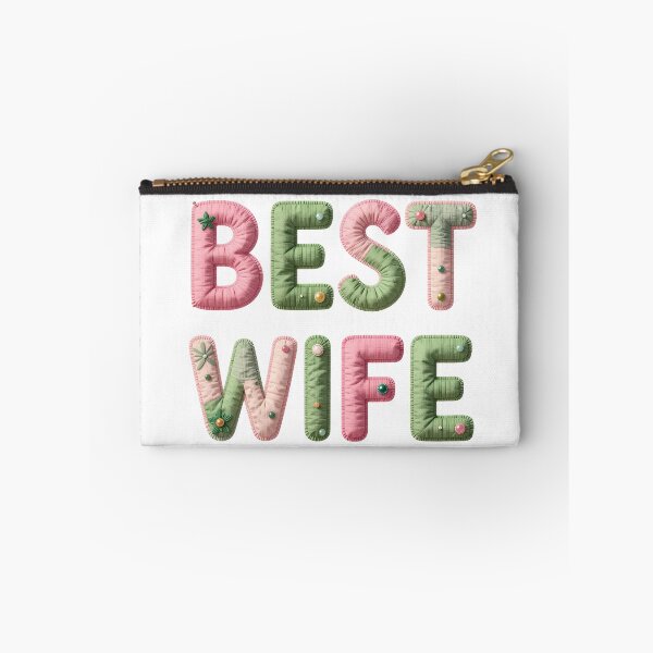 Item preview, BEST WIFE - IN PINK & GREEN FAUX LETTERING  designed and sold by AlexOBrienArt.