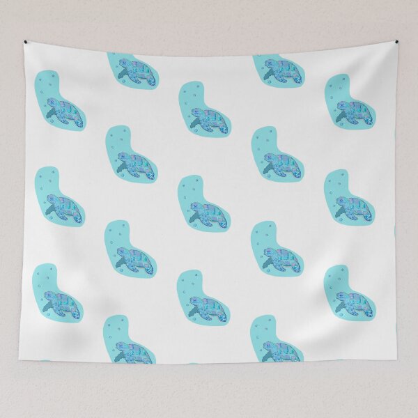 Item preview, The Ocean Blue Sea Turtle Bubbles Illustration Stickers Prints Posters Wall Art Magnet Home Coffee Cup Decoration TShirt Stationary Notebook Magnet Hat Kitchen Work School Office Redbubble Shop designed and sold by Saritas Boutique Shop.