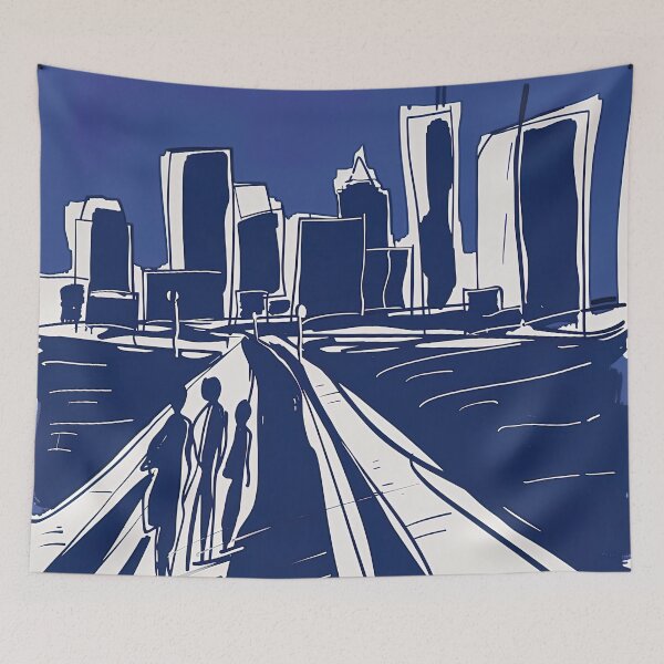 Item preview, boston united states of america - Blue Abstract Art designed and sold by shadow-bloom.