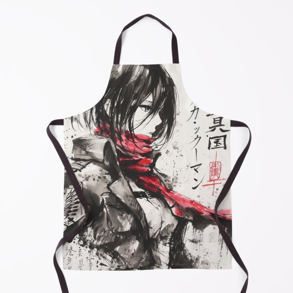 Item preview, Mikasa Red Scarf Sumi-e designed and sold by AnimeArsenalPrints.