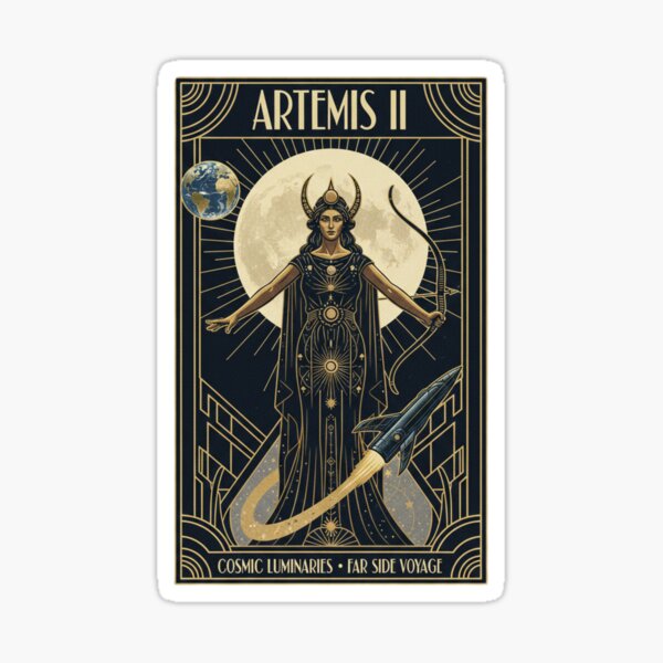 Artemis II Cosmic Luminary Far Side Voyage Sticker