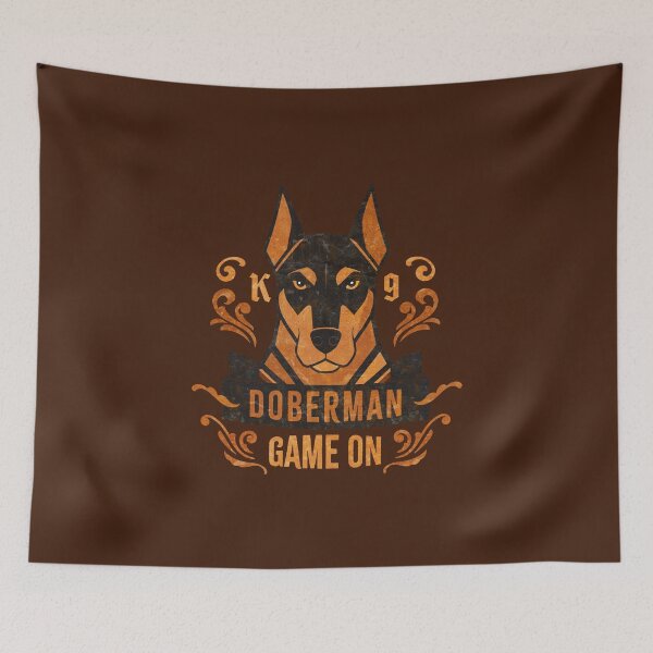Item preview, Doberman Pinscher Game On Retro Dog Art designed and sold by AntiqueImages.