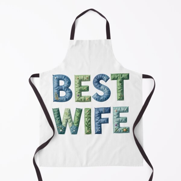 Item preview, BEST WIFE - IN BLUE & GREEN FAUX LETTERING  designed and sold by AlexOBrienArt.