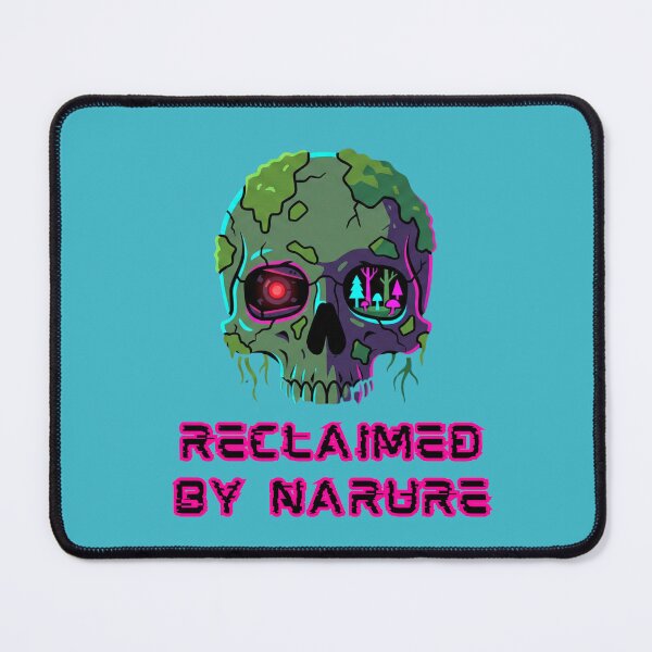 Item preview, Solarpunk Cyberpunk Skull Glitch Art Reclaimed Nature designed and sold by MarCinu Art.