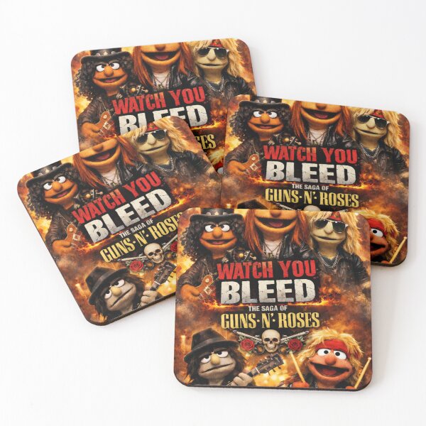 Item preview, Puppets 'n' Roses Movie Poster Parody – Felt Puppet Hard Rock Band Art Print designed and sold by MovieBuffs3000.
