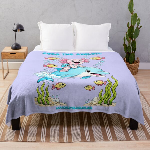 Item preview, Coco the Axolotl Riding a Dolphin – Cute Ocean Illustration for Kids designed and sold by COCOTHEAXOLOTL.