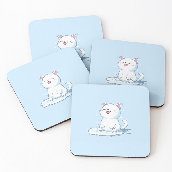 Item preview, Kawaii cat in a puddle of milk designed and sold by Bubble Cats.